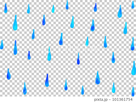 水彩風 手書きの明るい雨模様 ブルー 水彩風 手書きの明るい雨模様 ブルー 101361754