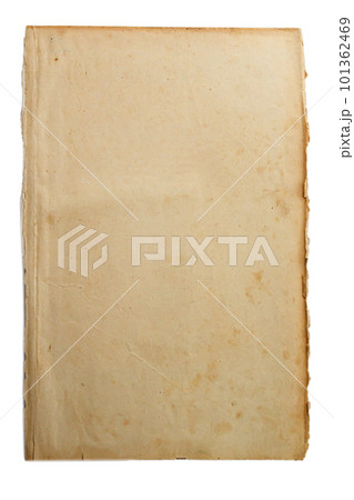 Blank book vintage sheet of paper yellowed by time. The concept of reading literature, education and book publishing. Free space for text 101362469
