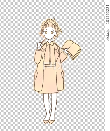 一個女人拿著一本書 101363221