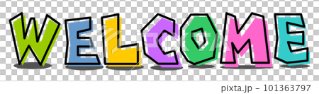 カラフルな文字で歓迎をするイラスト 101363797