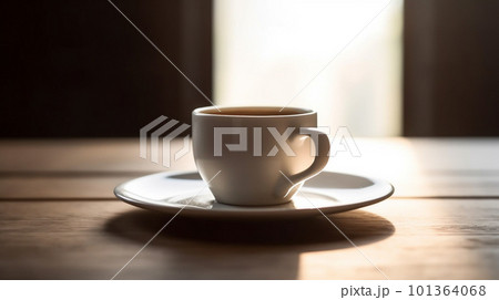 コーヒーカップと日差し 101364068