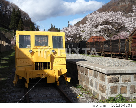 満開の桜と旧太子駅 101364203