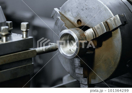 Type of metal processing lathe part. Industrial background.. Type of metal processing lathe part. Industrial background.. 101364299
