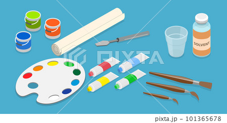 3D Isometric Flat Vector Set of Painter Tools 3D Isometric Flat Vector Set of Painter Tools 101365678