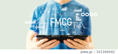FMCG theme with man using a tablet 101366082
