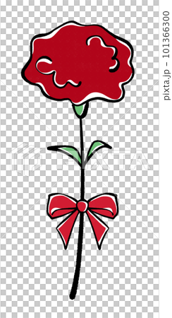 red carnation with ribbon 101366300