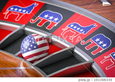 Elections in the USA. The unpredictability of the election results and the equality of chances of victory for the two parties, democrats and republicans. Elections in the USA. The unpredictability of the election results and the equality of chances of victory for the two parties, democrats and republicans. 101366330