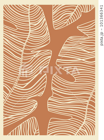 Abstract art nature leaves background template. Minimalist neutral colored wallpaper. Abstract art nature leaves background template. Minimalist neutral colored wallpaper. 101366341
