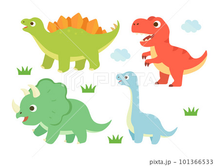 かわいい恐竜のイラストセット 101366533