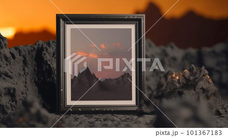 Photo frame mockup with a candle on the ground against rock background,A candle light reflect and a black rock minimal dark tone,sadness mystery decorate for photo frame. Photo frame mockup with a candle on the ground against rock background,A candle light reflect and a black rock minimal dark tone,sadness mystery decorate for photo frame. 101367183