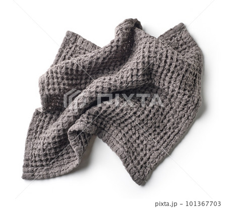 grey crumpled cotton napkin 101367703