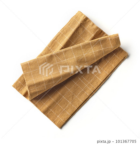 brown folded cotton napkin brown folded cotton napkin 101367705