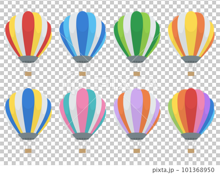 カラフルな気球のイラストセット カラフルな気球のイラストセット 101368950