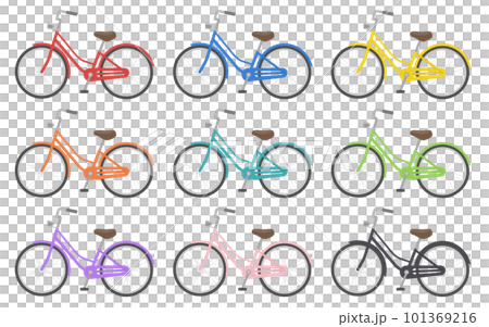 シンプルな自転車イラストセット 101369216