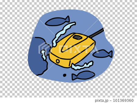 水中ドローンが移動している様子のイラスト素材 水中ドローンが移動している様子のイラスト素材 101369360