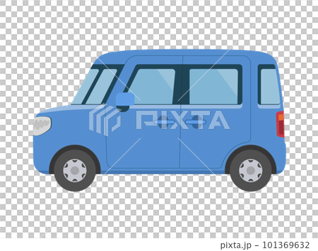 青い軽自動車のイラスト 101369632