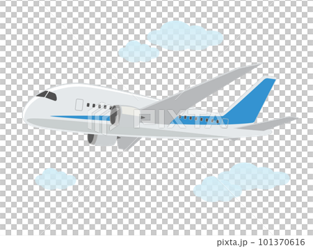 一架飛行的飛機的插圖 101370616