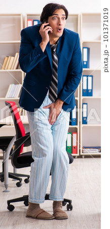 Employee coming to work straight from bed 101371019