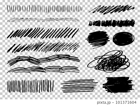 用黑色墨水書寫的線條材料集 101371604