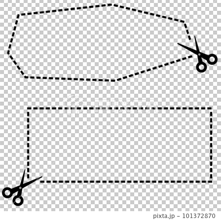 ハサミで切り抜いたフレーム枠のイラスト 101372870