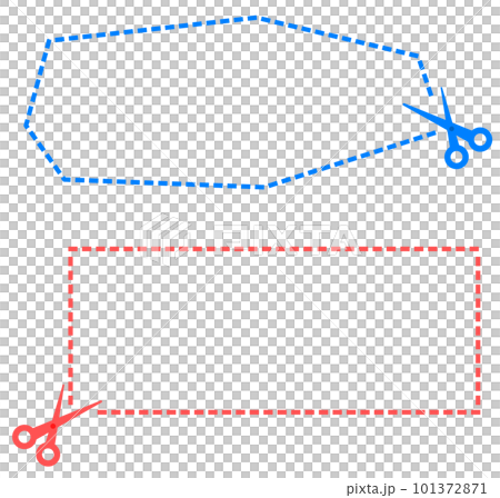 ハサミで切り抜いたフレーム枠のイラスト 101372871