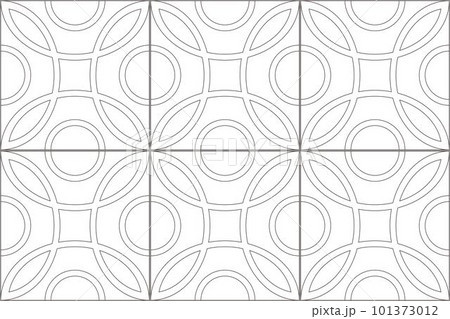 マジョリカタイル4 シームレスパターン 線画 101373012