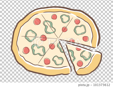 看起來很好吃的披薩插畫素材 101373612