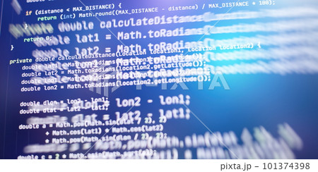 Programming code. Programming code on computer screen. 101374398