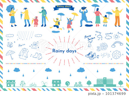 雨の季節に使いやすいイラスト 雨の季節に使いやすいイラスト 101374699