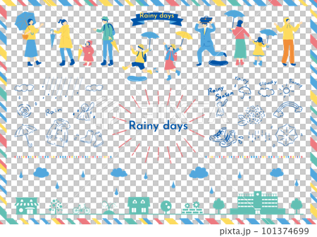雨の季節に使いやすいイラスト 雨の季節に使いやすいイラスト 101374699