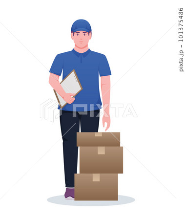 delivery courier people service vector illustration 101375486