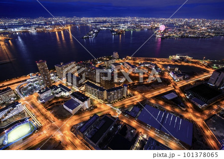 大阪府、さきしまコスモタワーからの夜景(天保山方面) 大阪府、さきしまコスモタワーからの夜景(天保山方面) 101378065