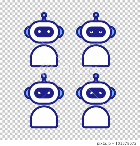 AI chatbot image illustration facial expression set 101378672