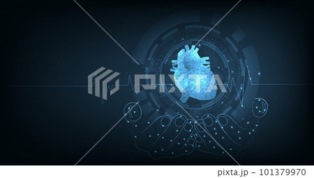 Concept of cardiology treatment technology. 101379970