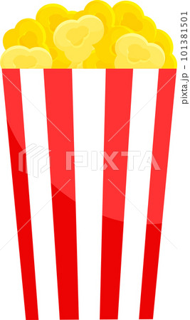 bright vector illustration of a tall glass of popcorn, snack, world popcorn day, street food bright vector illustration of a tall glass of popcorn, snack, world popcorn day, street food 101381501