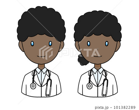黒人男女の医者のイラスト 101382289