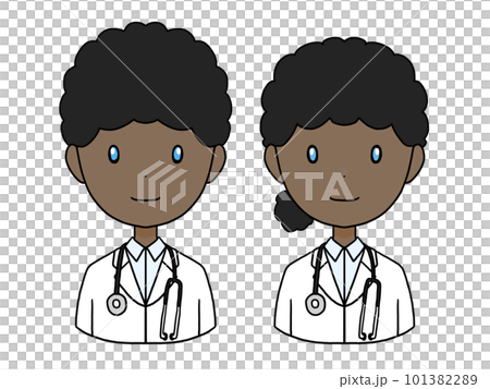 黒人男女の医者のイラスト 101382289