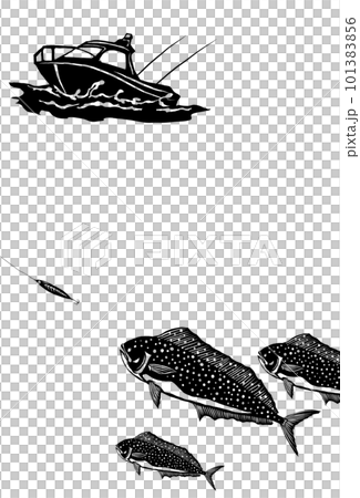 Illustration of dolphinfish fishing by trolling 101383856