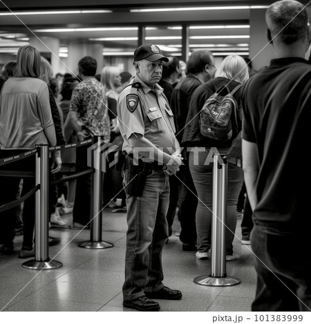 空港で外国人観光客のセキュリティチェックをする警察官 AI画像 空港で外国人観光客のセキュリティチェックをする警察官 AI画像 101383999