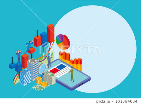 株価と企業分析のイメージイラスト 株価と企業分析のイメージイラスト 101384034