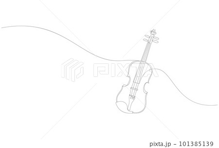 Violin continuous line drawing. Minimalist one line style design. 101385139
