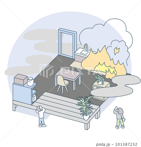 火事の現場。避難が必要なトラブル 101387232