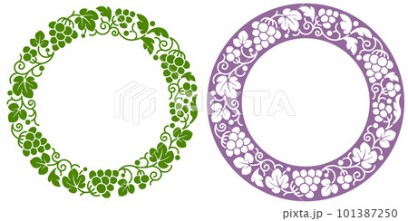 Circle Frame With Grape Pattern Set 101387250