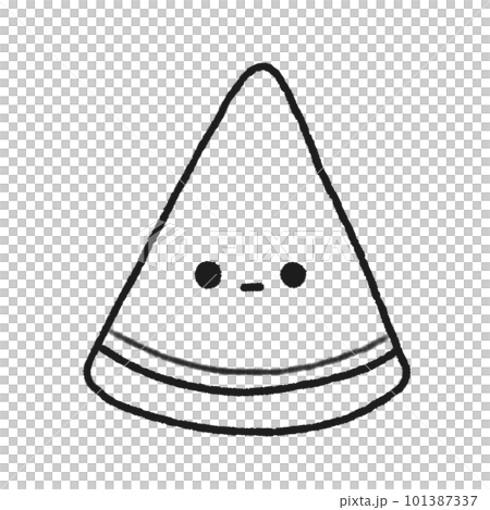 Hand-drawn Cute Line piece of Watermelon, Cute fruit character design in doodle style Hand-drawn Cute Line piece of Watermelon, Cute fruit character design in doodle style 101387337