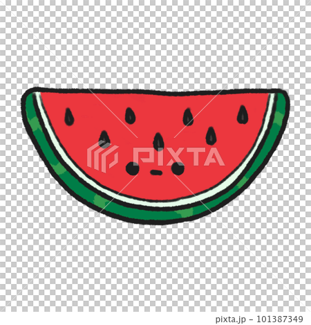 Hand-drawn Cute Red Watermelon, Cute fruit character design in doodle style 101387349