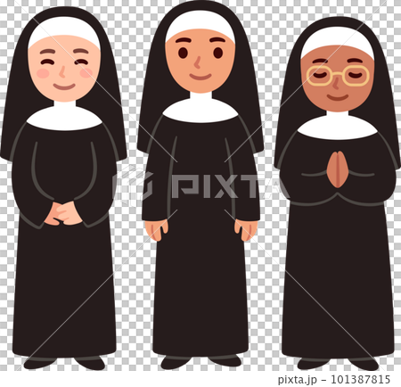 Cute cartoon Catholic nuns 101387815