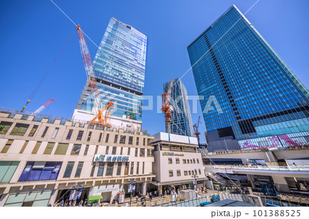 日本の東京都市景観 渋谷新風景ー。渋谷駅解体工事やビル群などが一望に見渡せるようになった＝4月9日 101388525