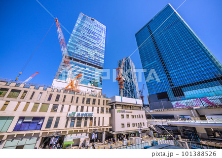 日本の東京都市景観 渋谷新風景ー。渋谷駅解体工事やビル群などが一望に見渡せるようになった=4月9日 日本の東京都市景観 渋谷新風景ー。渋谷駅解体工事やビル群などが一望に見渡せるようになった=4月9日 101388526