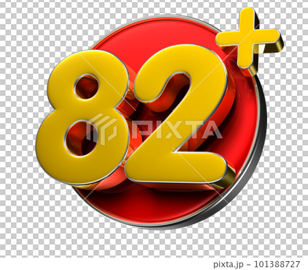 82 plus 3D illustration. 101388727
