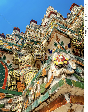 The visiting card of the capital of Thailand is the Buddhist temple Wat Arun, Temple of Dawn, which is located on the banks of the Chao Phraya River 101388993